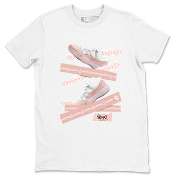 Air Jordan 11 Low Legend Pink shirts to match jordans Caution Tape sneaker match tees 11s Legend Pink SNRT Sneaker Tees streetwear brand White 2 unisex cotton tee