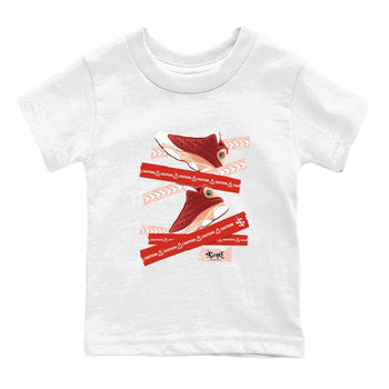 Air Jordan 13 Dune Red shirts to match jordans Caution Tape sneaker match tees AJ13 Dune Red Sneaker Shirts SNRT Sneaker Tees streetwear brand Baby and Youth White 2 cotton tee