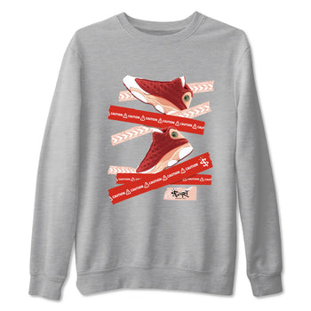 Air Jordan 13 Dune Red shirts to match jordans Caution Tape sneaker match tees AJ13 Dune Red Sneaker Shirts SNRT Sneaker Tees streetwear brand Heather Grey 2 unisex cotton tee