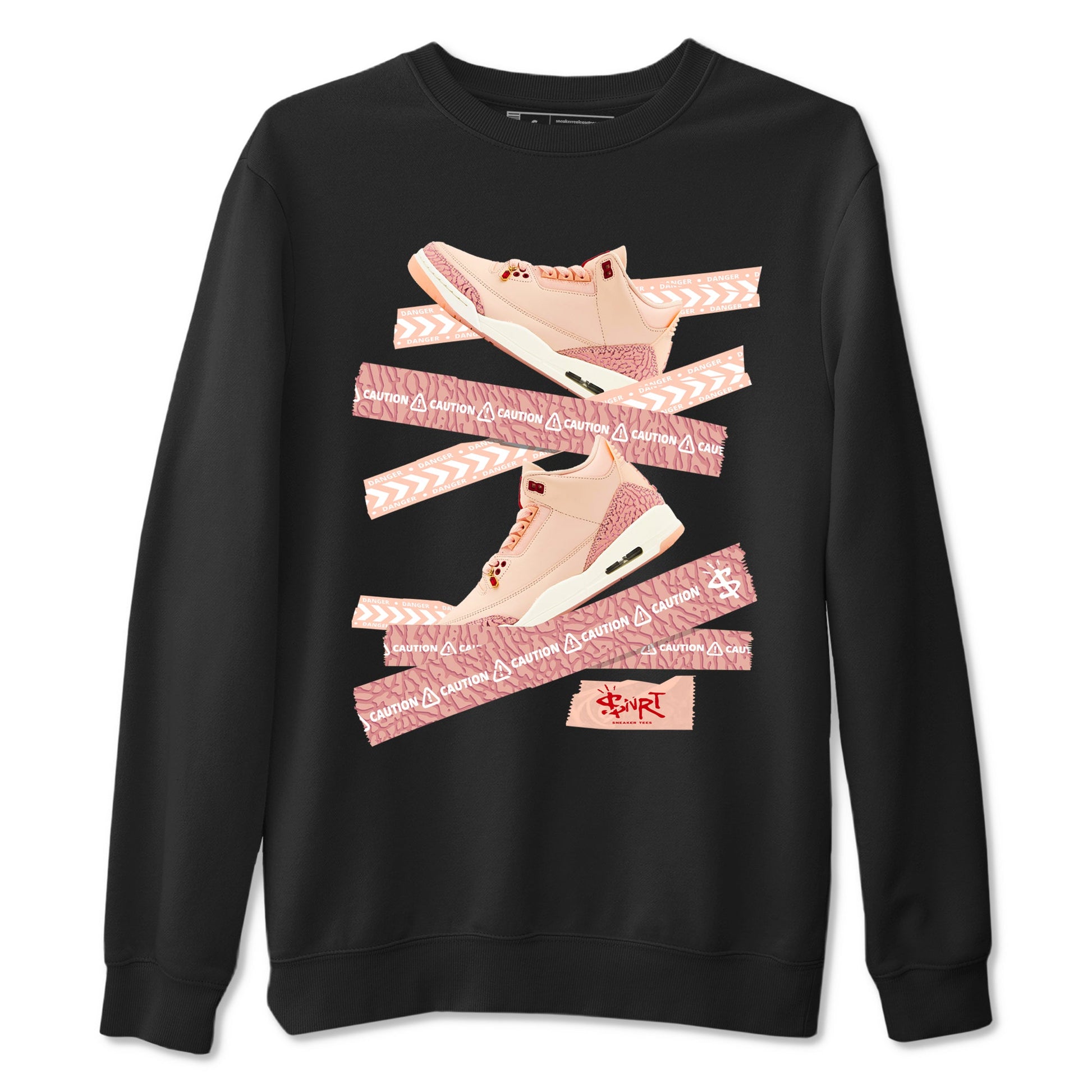 3s Valentines Day shirts to match jordans Caution Tape best t shirts to wear with jordans Air Jordan 3 Valentines Day match shoes to clothes SNRT Sneaker Tees unisex cotton Black 2 shirts
