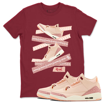 3s Valentines Day shirts to match jordans Caution Tape best t shirts to wear with jordans Air Jordan 3 Valentines Day match shoes to clothes SNRT Sneaker Tees unisex cotton Cardinal 1 shirts