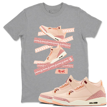 3s Valentines Day shirts to match jordans Caution Tape best t shirts to wear with jordans Air Jordan 3 Valentines Day match shoes to clothes SNRT Sneaker Tees unisex cotton Heather Grey 1 shirts