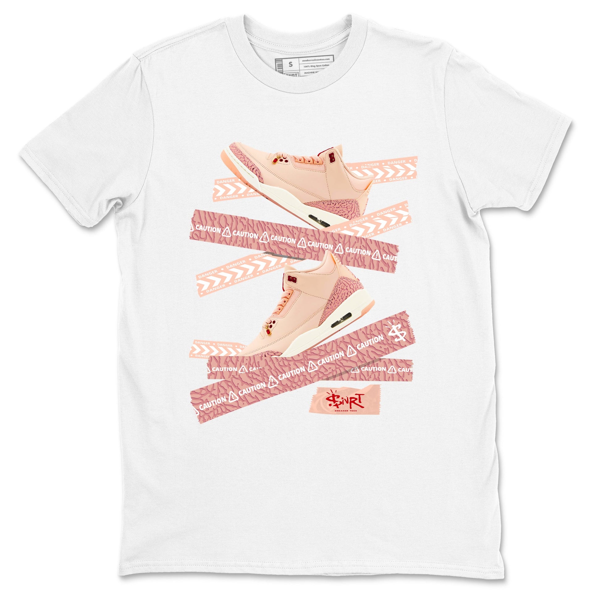 3s Valentines Day shirts to match jordans Caution Tape best t shirts to wear with jordans Air Jordan 3 Valentines Day match shoes to clothes SNRT Sneaker Tees unisex cotton White 2 shirts