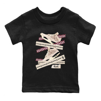 4s A Ma Maniere x Fossil Stone shirts to match jordans Caution Tape sneaker match tees Air Jordan 4 A Ma Maniere x Fossil Stone match shoes to clothes SNRT Sneaker Tees Youth Baby Black 2 tee