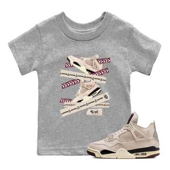 4s A Ma Maniere x Fossil Stone shirts to match jordans Caution Tape sneaker match tees Air Jordan 4 A Ma Maniere x Fossil Stone match shoes to clothes SNRT Sneaker Tees Youth Baby Heather Grey 1 tee