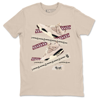 4s A Ma Maniere x Fossil Stone shirts to match jordans Caution Tape sneaker match tees Air Jordan 4 A Ma Maniere x Fossil Stone match shoes to clothes SNRT Sneaker Tees unisex cotton Sand 2 shirts