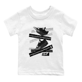 4s Fear shirts to match jordans Caution Tape sneaker match tees Air Jordan 4 Retro Fear match shoes to clothes SNRT Sneaker Tees Youth Baby White 2 tee
