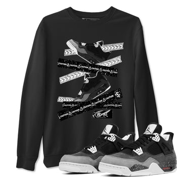4s Fear shirts to match jordans Caution Tape sneaker match tees Air Jordan 4 Retro Fear match shoes to clothes SNRT Sneaker Tees unisex cotton Black 1 shirts
