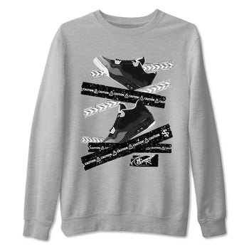 4s Fear shirts to match jordans Caution Tape sneaker match tees Air Jordan 4 Retro Fear match shoes to clothes SNRT Sneaker Tees unisex cotton Heather Grey 2 shirts