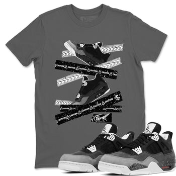4s Fear shirts to match jordans Caution Tape sneaker match tees Air Jordan 4 Retro Fear match shoes to clothes SNRT Sneaker Tees unisex cotton Cool Grey 1 shirts