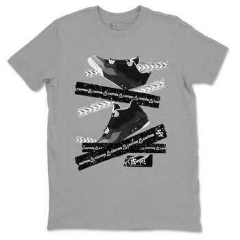 4s Fear shirts to match jordans Caution Tape sneaker match tees Air Jordan 4 Retro Fear match shoes to clothes SNRT Sneaker Tees unisex cotton Heather Grey 2 shirts