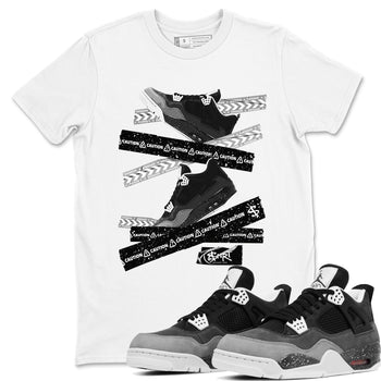 4s Fear shirts to match jordans Caution Tape sneaker match tees Air Jordan 4 Retro Fear match shoes to clothes SNRT Sneaker Tees unisex cotton White 1 shirts