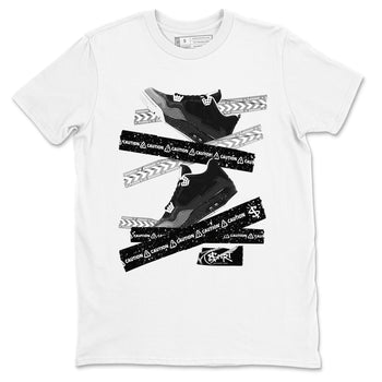 4s Fear shirts to match jordans Caution Tape sneaker match tees Air Jordan 4 Retro Fear match shoes to clothes SNRT Sneaker Tees unisex cotton White 2 shirts