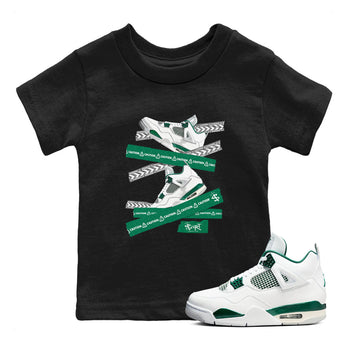 4s Oxidized Green shirts to match jordans Caution Tape sneaker match tees Air Jordan 4 Oxidized Green SNRT Sneaker Tees streetwear brand Baby and Youth Black 1 cotton tee