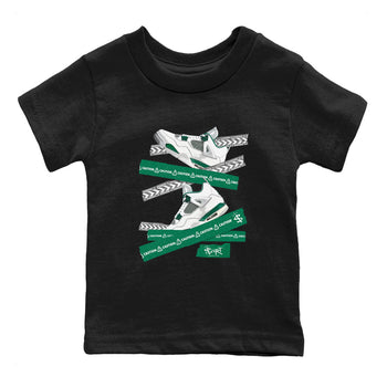 4s Oxidized Green shirts to match jordans Caution Tape sneaker match tees Air Jordan 4 Oxidized Green SNRT Sneaker Tees streetwear brand Baby and Youth Black 2 cotton tee