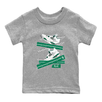 4s Oxidized Green shirts to match jordans Caution Tape sneaker match tees Air Jordan 4 Oxidized Green SNRT Sneaker Tees streetwear brand Baby and Youth Heather Grey 2 cotton tee
