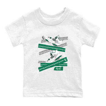 4s Oxidized Green shirts to match jordans Caution Tape sneaker match tees Air Jordan 4 Oxidized Green SNRT Sneaker Tees streetwear brand Baby and Youth White 2 cotton tee