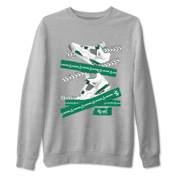 4s Oxidized Green shirts to match jordans Caution Tape sneaker match tees Air Jordan 4 Oxidized Green SNRT Sneaker Tees streetwear brand Heather Grey 2 unisex cotton tee