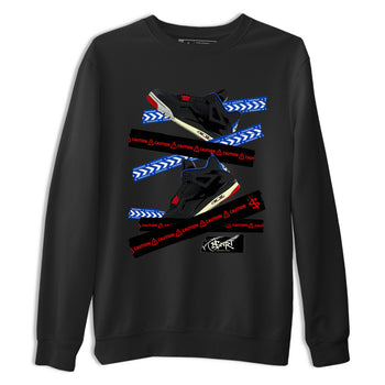Caution Tape sneaker match t-shirt styled to complete your fit with the Air Jordan 4 Rare Air sneakers, shown in Black 2.