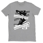 4s White Thunder shirts to match jordans Caution Tape sneaker match tees Air Jordan 4 Retro White Thunder SNRT Sneaker Release Tees unisex cotton Heather Grey 2 crew neck shirts