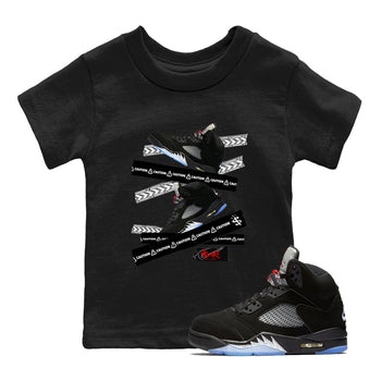 5s Reimagined shirts to match jordans Caution Tape best t shirts to wear with jordans Air Jordan 5 Retro OG Reimagined match shoes to clothes SNRT Sneaker Tees Youth Baby Black 1 tee