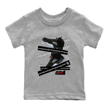 5s Reimagined shirts to match jordans Caution Tape best t shirts to wear with jordans Air Jordan 5 Retro OG Reimagined match shoes to clothes SNRT Sneaker Tees Youth Baby Heather Grey 2 tee