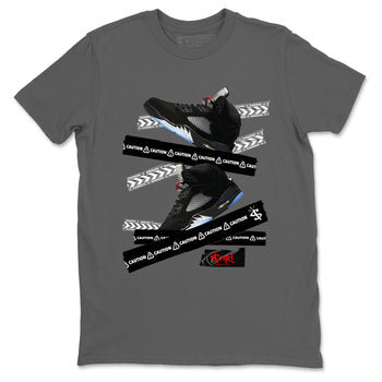 5s Reimagined shirts to match jordans Caution Tape best t shirts to wear with jordans Air Jordan 5 Retro OG Reimagined match shoes to clothes SNRT Sneaker Tees unisex cotton Cool Grey 2 shirts