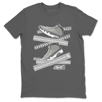 9s Cool Grey best t shirts to wear with jordans Caution Tape sneaker match tees Air Jordan 9 Retro Cool Grey match shoes to clothes SNRT Sneaker Tees unisex cotton Cool Grey 2 shirts