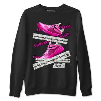 Nike KD 4 Retro Aunt Pearl shirts to match jordans Caution Tape sneaker match tees Nike KD 4 Aunt Pearl match shoes to clothes SNRT Sneaker Tees unisex cotton Black 2 shirts
