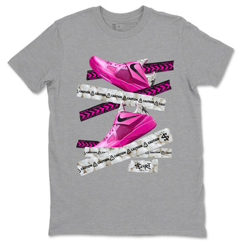 Nike KD 4 Retro Aunt Pearl shirts to match jordans Caution Tape sneaker match tees Nike KD 4 Aunt Pearl match shoes to clothes SNRT Sneaker Tees unisex cotton Heather Grey 2 shirts