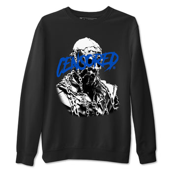 1s Game Royal shirts to match jordans Censored Graphic sneaker match tees Air Jordan 1 Retro Low OG Game Royal match shoes to clothes SNRT Sneaker Tees unisex cotton Black 2 shirts