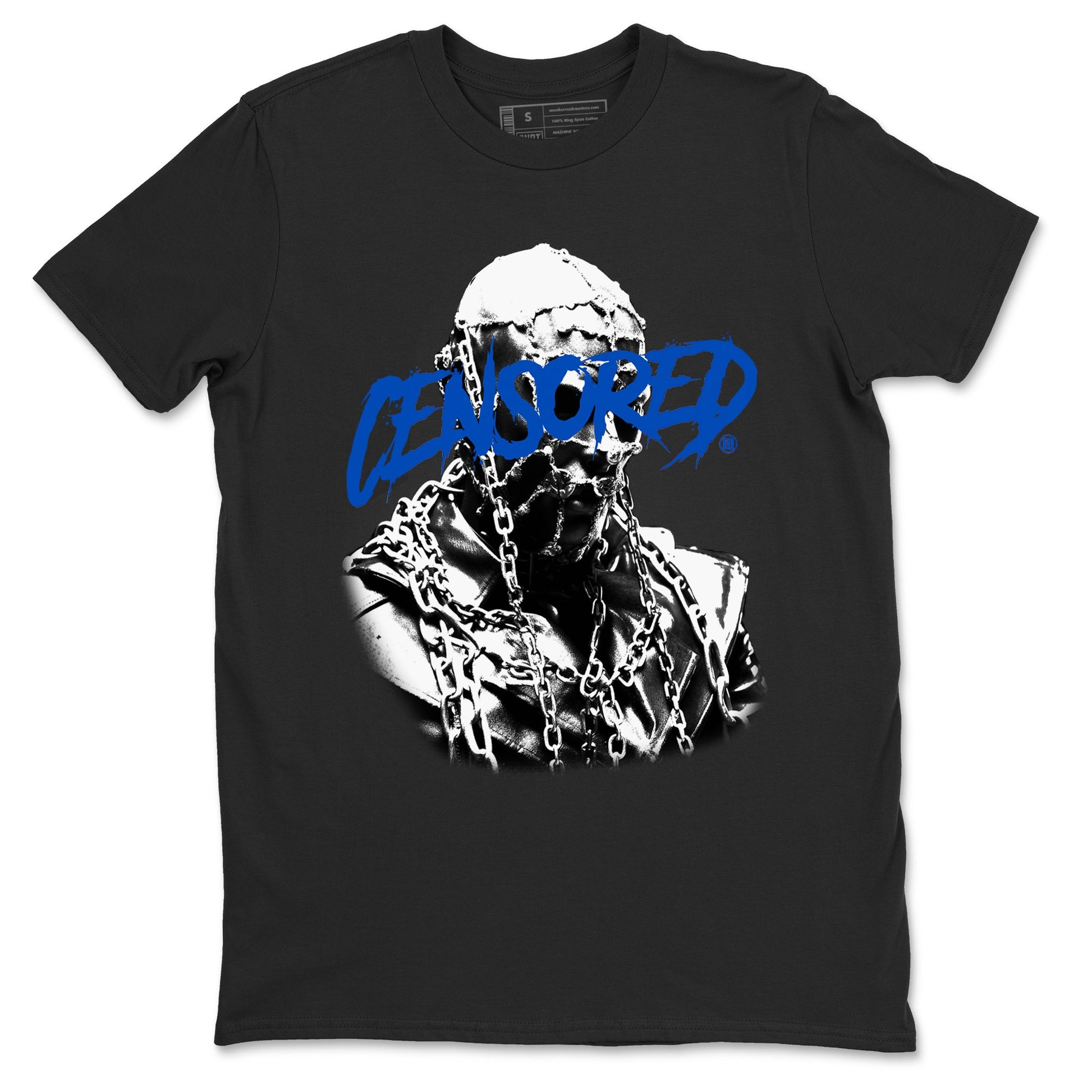 1s Game Royal shirts to match jordans Censored Graphic sneaker match tees Air Jordan 1 Retro Low OG Game Royal match shoes to clothes SNRT Sneaker Tees unisex cotton Black 2 shirts