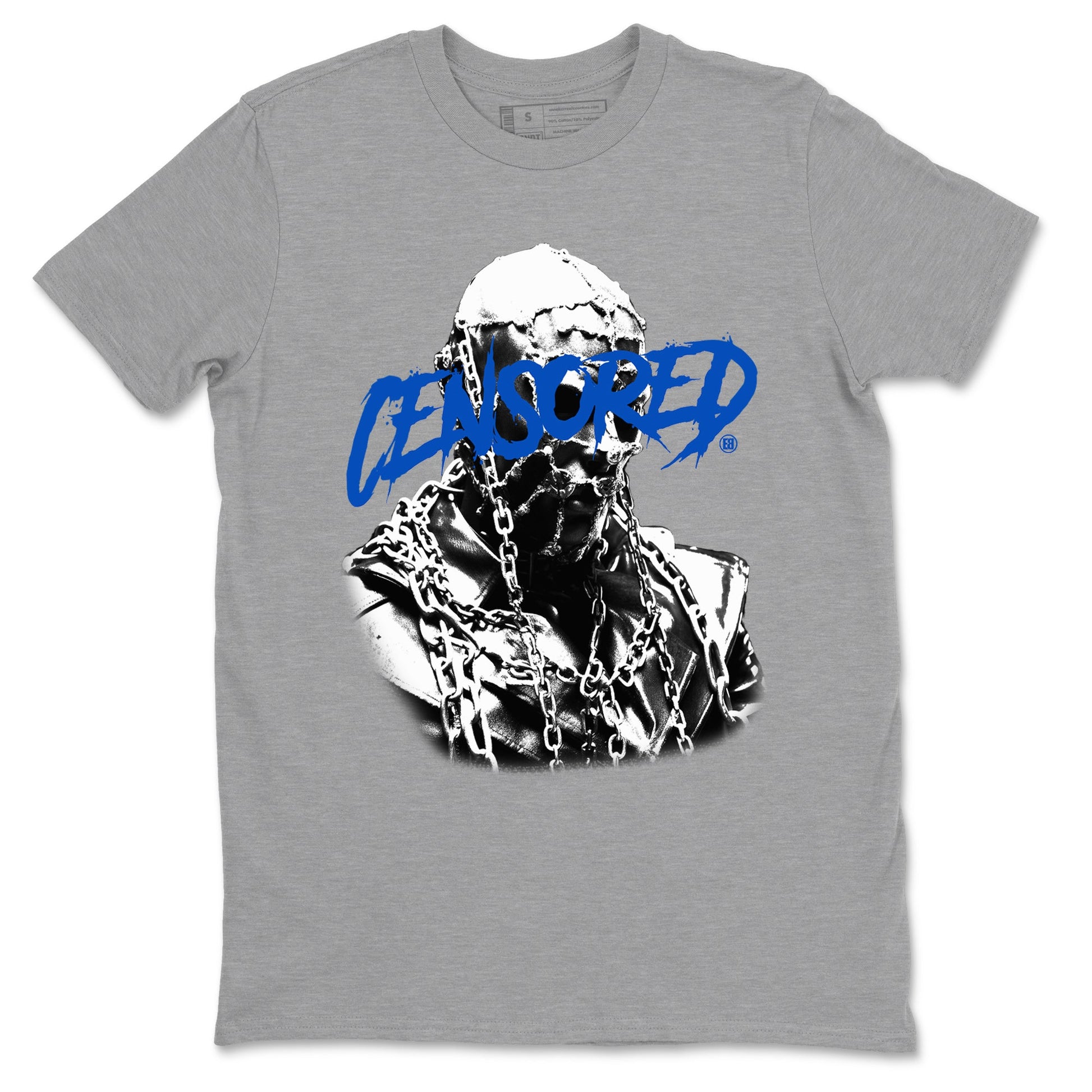 1s Game Royal shirts to match jordans Censored Graphic sneaker match tees Air Jordan 1 Retro Low OG Game Royal match shoes to clothes SNRT Sneaker Tees unisex cotton Heather Grey 2 shirts