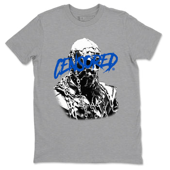 1s Game Royal shirts to match jordans Censored Graphic sneaker match tees Air Jordan 1 Retro Low OG Game Royal match shoes to clothes SNRT Sneaker Tees unisex cotton Heather Grey 2 shirts