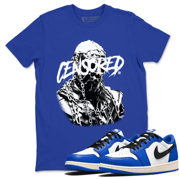 1s Game Royal shirts to match jordans Censored Graphic sneaker match tees Air Jordan 1 Retro Low OG Game Royal match shoes to clothes SNRT Sneaker Tees unisex cotton Royal Blue 1 shirts