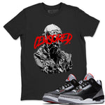 3s Black Cement shirts to match jordans Censored Graphic sneaker match tees Air Jordan 3 Retro OG Black Cement match shoes to clothes SNRT Sneaker Tees unisex cotton Black 1 shirts