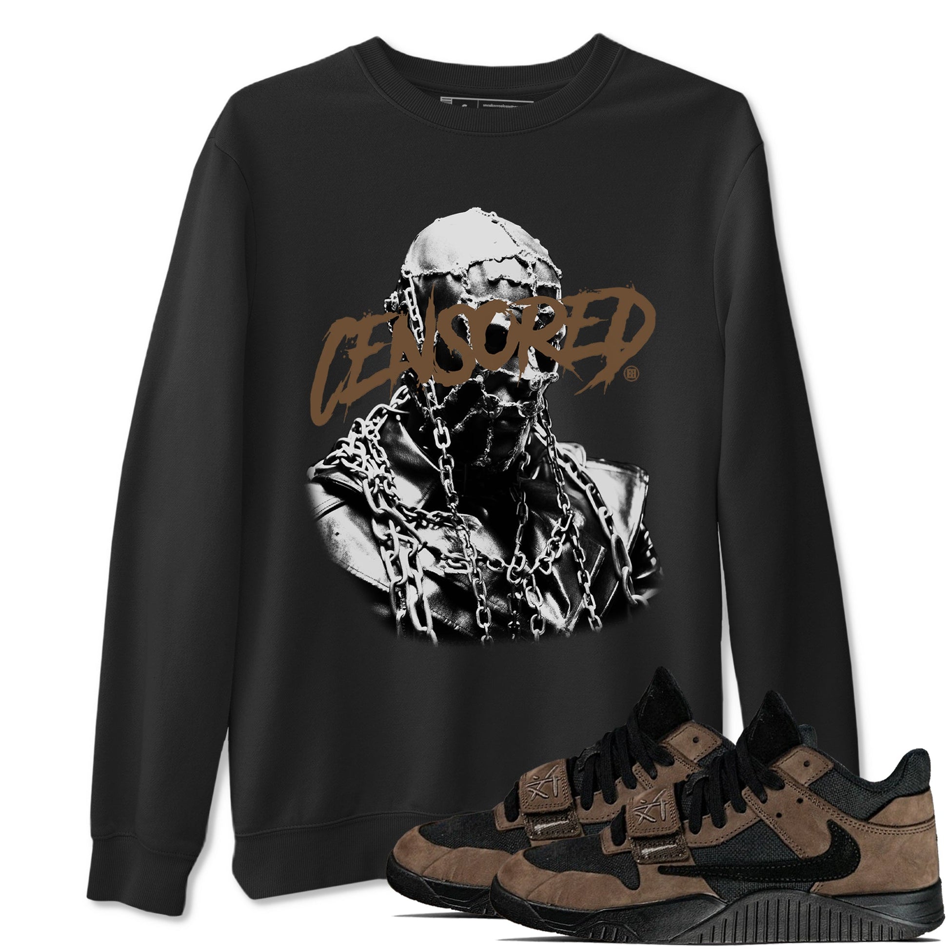 Travis Scott x Jordan Jumpman Jack TR Dark Mocha shirts to match jordans Censored Graphic sneaker match tees Jordan Jumpman Jack Travis Scott Dark Mocha match shoes to clothes SNRT Sneaker Tees unisex cotton Black 1 shirts