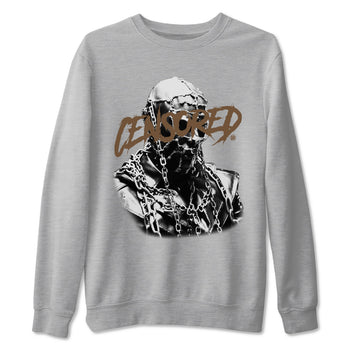 Travis Scott x Jordan Jumpman Jack TR Dark Mocha shirts to match jordans Censored Graphic sneaker match tees Jordan Jumpman Jack Travis Scott Dark Mocha match shoes to clothes SNRT Sneaker Tees unisex cotton Heather Grey 2 shirts