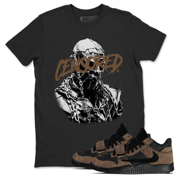 Travis Scott x Jordan Jumpman Jack TR Dark Mocha shirts to match jordans Censored Graphic sneaker match tees Jordan Jumpman Jack Travis Scott Dark Mocha match shoes to clothes SNRT Sneaker Tees unisex cotton Black 1 shirts
