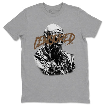 Travis Scott x Jordan Jumpman Jack TR Dark Mocha shirts to match jordans Censored Graphic sneaker match tees Jordan Jumpman Jack Travis Scott Dark Mocha match shoes to clothes SNRT Sneaker Tees unisex cotton Heather Grey 2 shirts