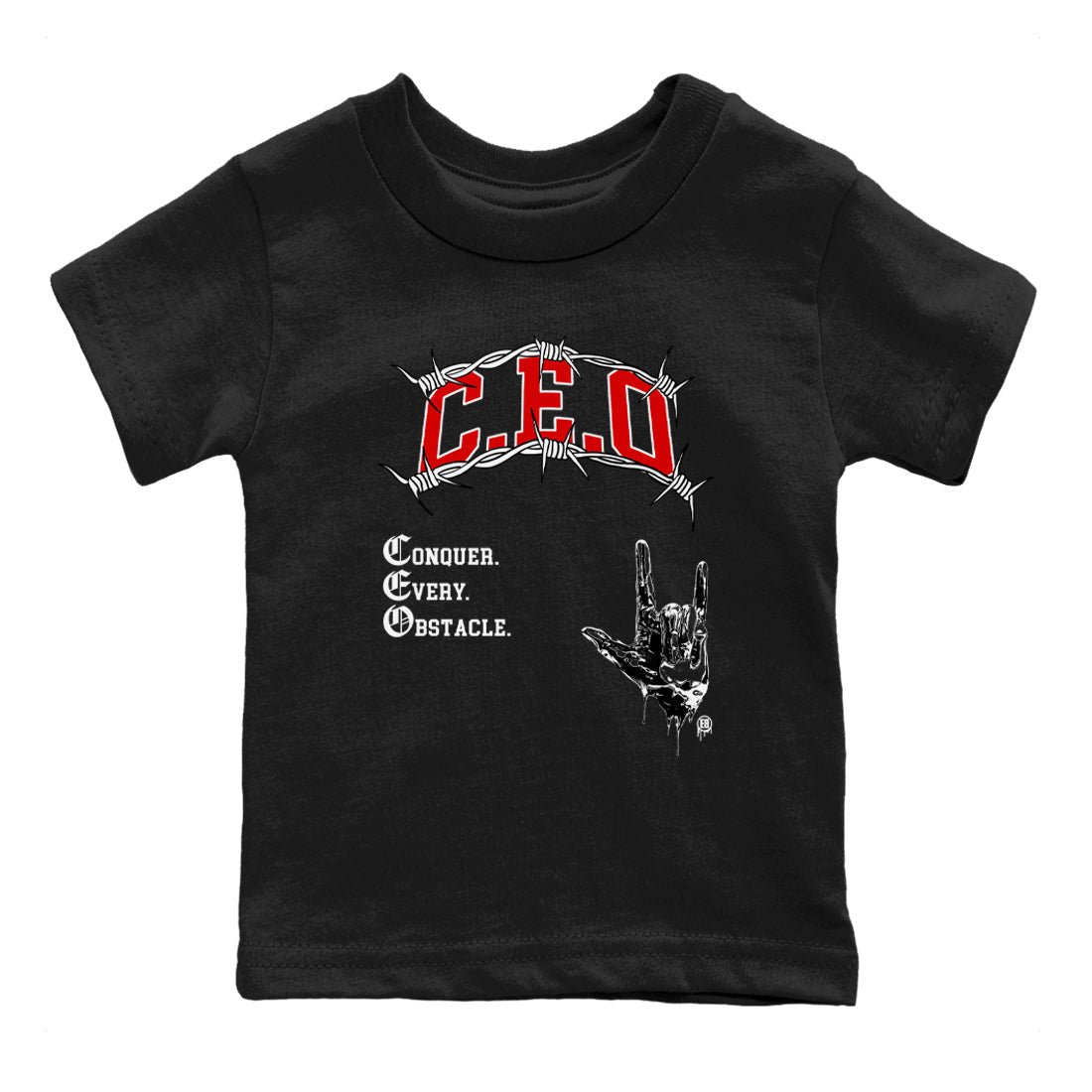 1s Black Toe Reimagined shirts to match jordans CEO sneaker match tees Air Jordan 1 Black Toe Reimagined match shoes to clothes SNRT Sneaker Tees Youth Baby Black 2 tee