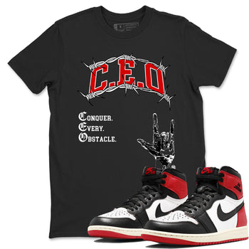 1s Black Toe Reimagined shirts to match jordans CEO sneaker match tees Air Jordan 1 Black Toe Reimagined match shoes to clothes SNRT Sneaker Tees unisex cotton Black 1 shirts