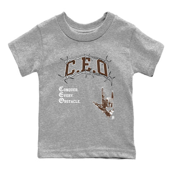 12s Baroque Brown shirts to match jordans CEO sneaker match tees Air Jordan 12 Baroque Brown match shoes to clothes SNRT Sneaker Tees Youth Baby Heather Grey 2 tee