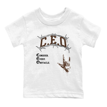 12s Baroque Brown shirts to match jordans CEO sneaker match tees Air Jordan 12 Baroque Brown match shoes to clothes SNRT Sneaker Tees Youth Baby White 2 tee
