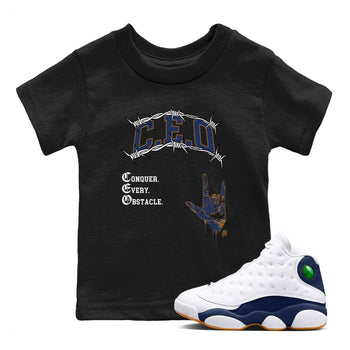 13s Midnight Navy shirts to match jordans CEO sneaker match tees Air Jordan 13 Midnight Navy match shoes to clothes SNRT Sneaker Tees Youth Baby Black 1 tee