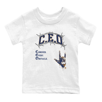 13s Midnight Navy shirts to match jordans CEO sneaker match tees Air Jordan 13 Midnight Navy match shoes to clothes SNRT Sneaker Tees Youth Baby White 2 tee