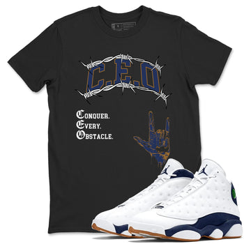 13s Midnight Navy shirts to match jordans CEO sneaker match tees Air Jordan 13 Midnight Navy match shoes to clothes SNRT Sneaker Tees unisex cotton Black 1 shirts