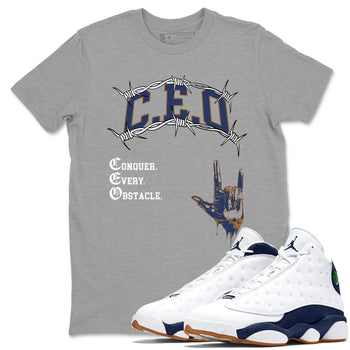 13s Midnight Navy shirts to match jordans CEO sneaker match tees Air Jordan 13 Midnight Navy match shoes to clothes SNRT Sneaker Tees unisex cotton Heather Grey 1 shirts