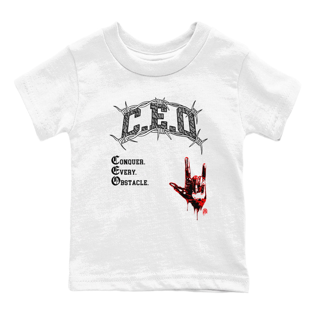 3s Black Cement shirts to match jordans CEO sneaker match tees Air Jordan 3 Black Cement match shoes to clothes SNRT Sneaker Tees Youth Baby White 2 tee