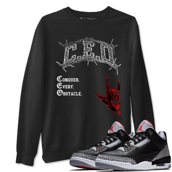 3s Black Cement shirts to match jordans CEO sneaker match tees Air Jordan 3 Black Cement match shoes to clothes SNRT Sneaker Tees unisex cotton Black 1 shirts